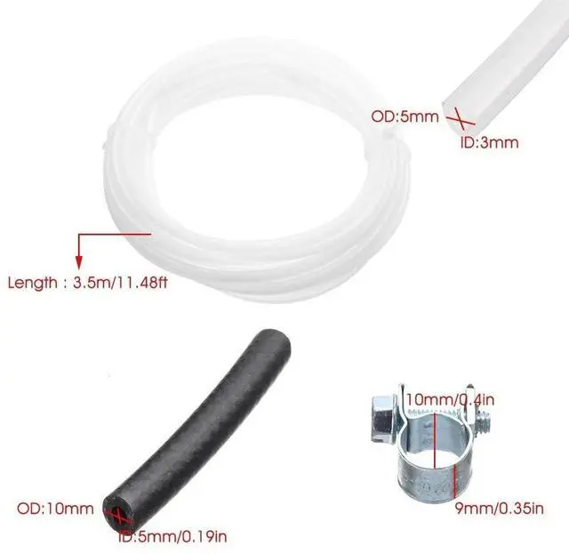 Alt view image 4 of 5 - Yingshan Car Air Parking Heater Tube Replacement Fuel Pipe Line Hose Clip Oil Fuel Filter Kit