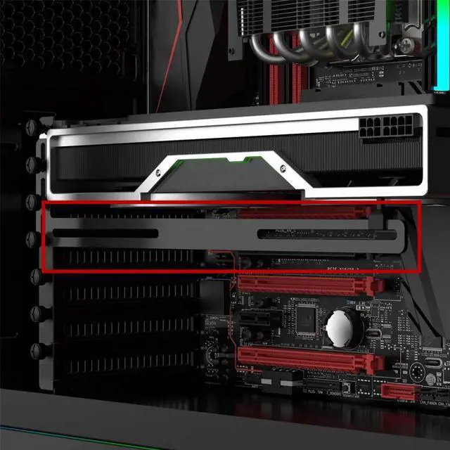 Alt view image 2 of 5 - Durable Aluminum Bracket Graphics Card GPU Card Holder  L-shaped Support Universal Radiator