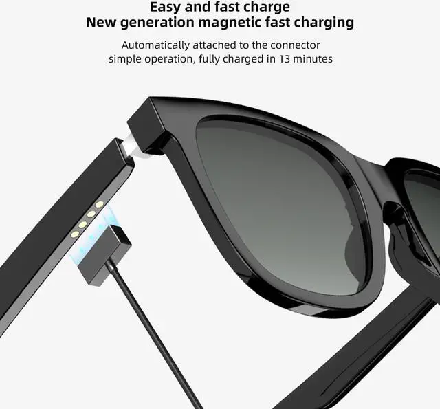 Alt view image 5 of 7 - TUGAU Auto dimming0.01s LCD smart glasses Polarized Bluetooth5.0 TWS Directional Audio Music Phonecall Sari IP66 waterproof 13 Mins magnetic fast charge TR90 superlight Textured hinge Inspired design