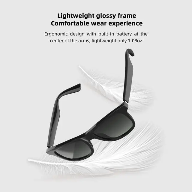Alt view image 4 of 7 - TUGAU Auto dimming0.01s LCD smart glasses Polarized Bluetooth5.0 TWS Directional Audio Music Phonecall Sari IP66 waterproof 13 Mins magnetic fast charge TR90 superlight Textured hinge Inspired design