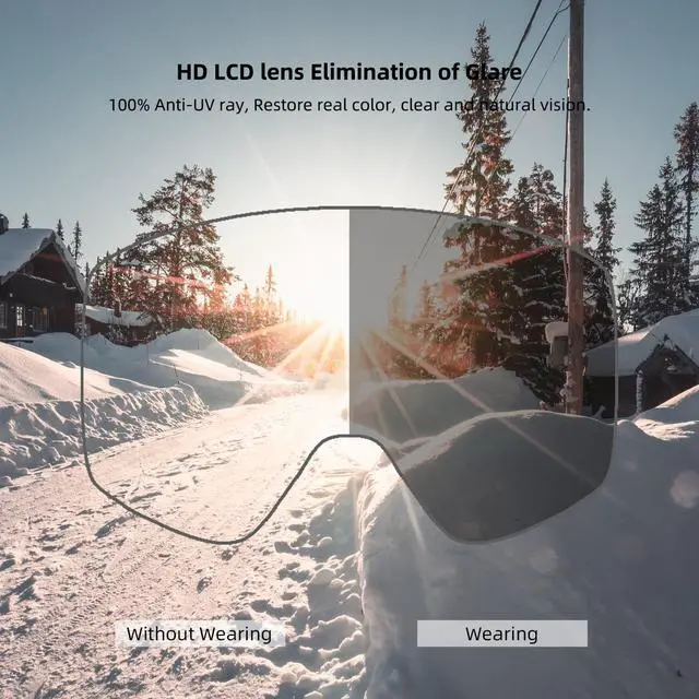 Alt view image 5 of 7 - Electronic skiing goggles instant auto dimming goggles smart goggles auto tinting lenses polarised UV protection