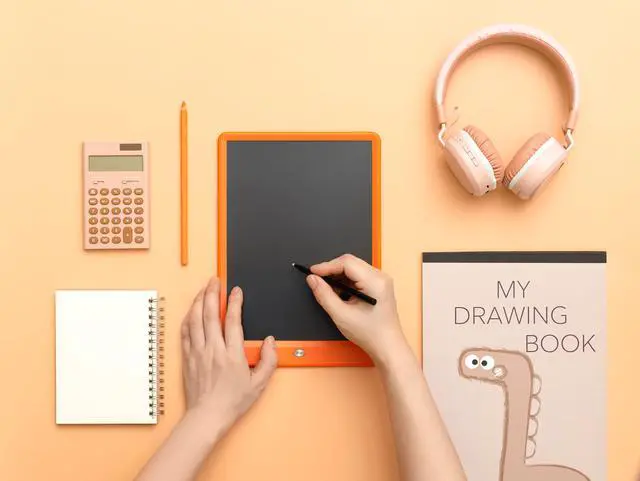 Alt view image 2 of 6 - 10 inch Electronic Writing Board Super Long Lasting Battery Life 100,000 time Writing One-Click Erase Cell Powered