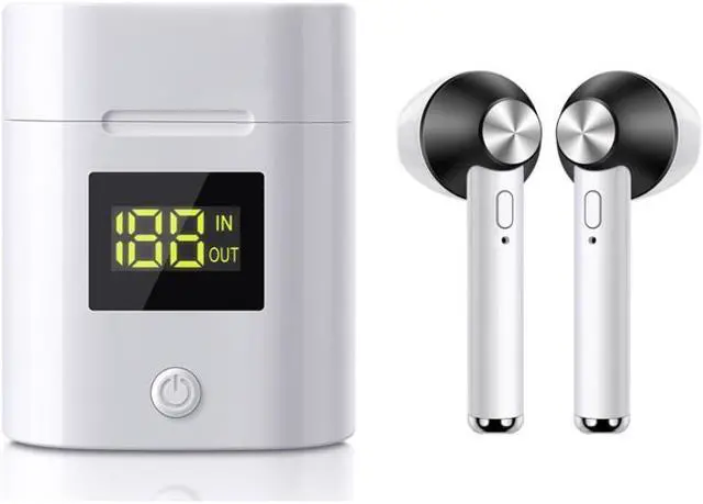 Alt view image 3 of 5 - Bluetooth 5.0 Wireless Earbuds with Power Display Charging Case - Black