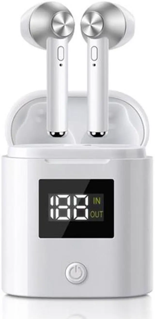 Main image of Bluetooth 5.0 Wireless Earbuds with Power Display Charging Case - Silver