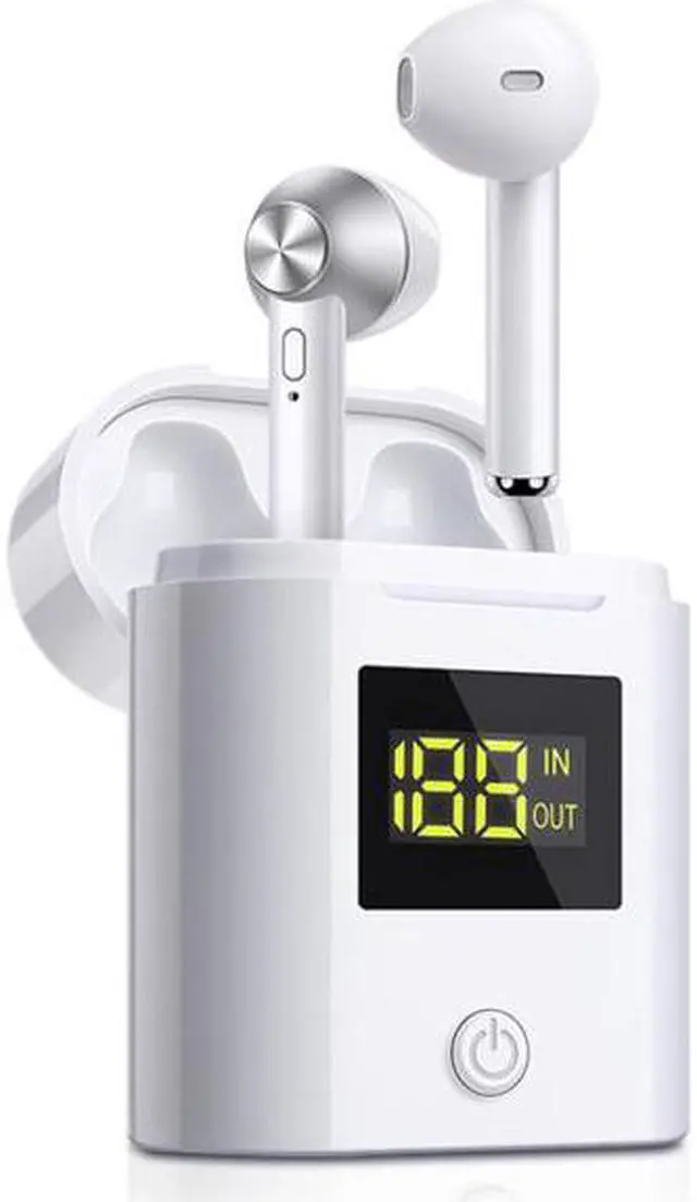 Alt view image 2 of 5 - Bluetooth 5.0 Wireless Earbuds with Power Display Charging Case - Silver