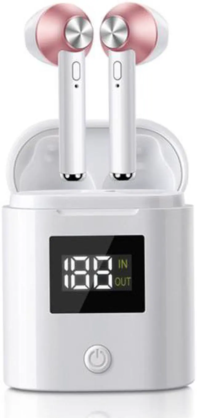 Main image of Bluetooth 5.0 Wireless Earbuds with Power Display Charging Case - Rose Gold