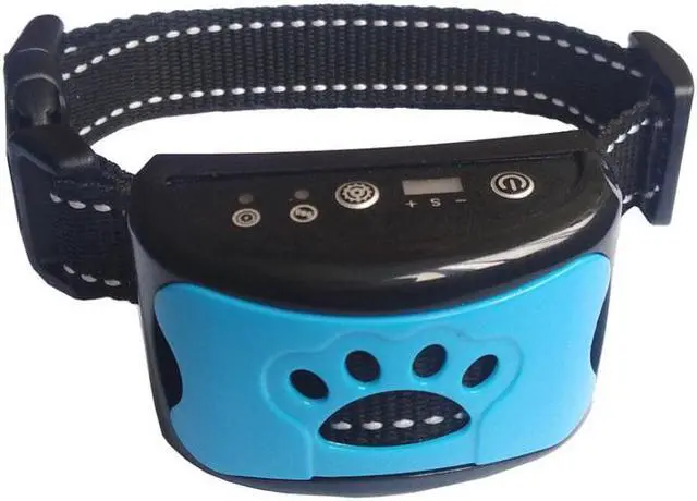 Main image of Rechargeable Dog Bark Collar - Humane, No Shock Barking Collar Adjustable - Black with Blue