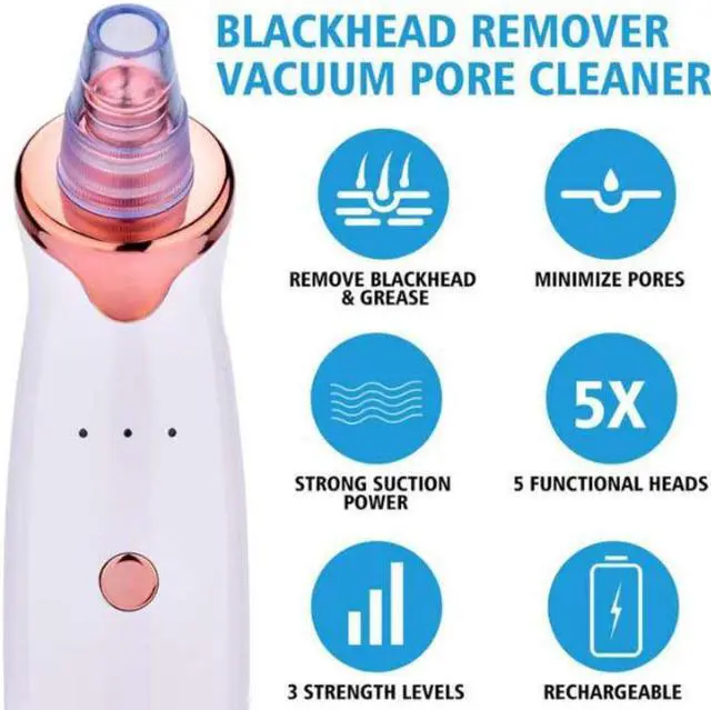 Alt view image 6 of 6 - Electric Blackhead Suction Acne Extractor - White
