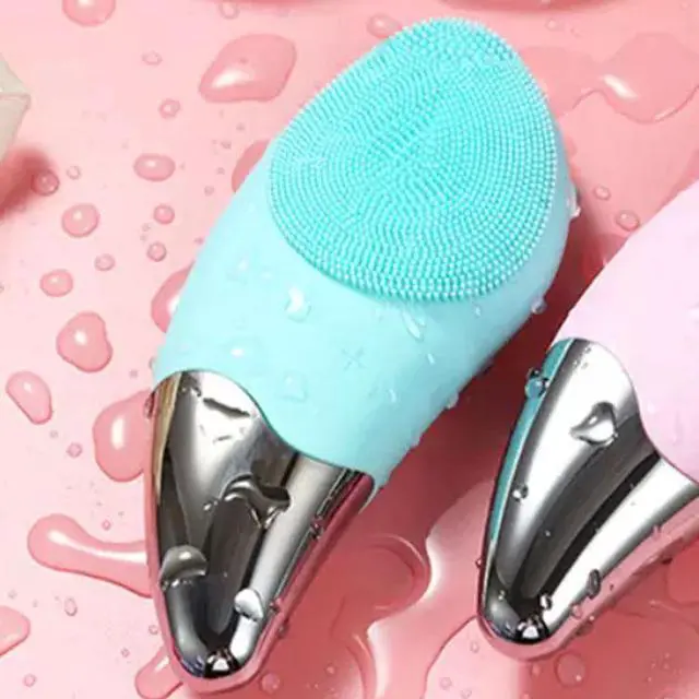 Alt view image 3 of 3 - Ultrasonic Electric Silicone Face Cleansing Brush - Green