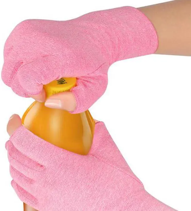 Alt view image 5 of 7 - Compression Arthritis Gloves, Pink - L