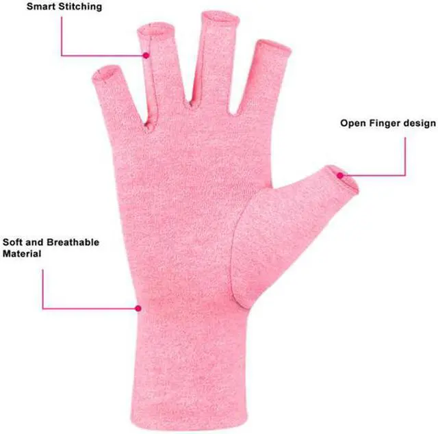 Alt view image 3 of 7 - Compression Arthritis Gloves, Pink - L