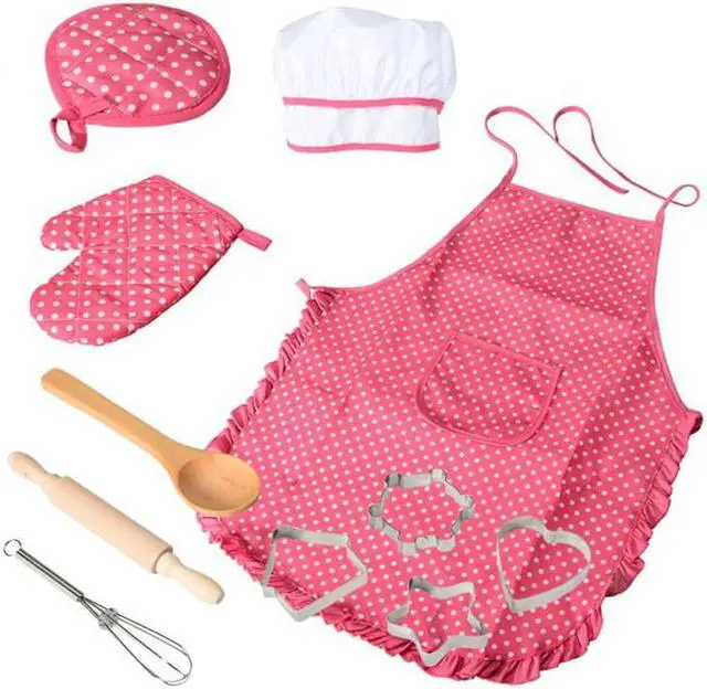 Alt view image 5 of 7 - Chef Costume Set for Kids - Rose Red