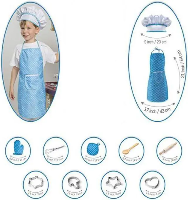 Alt view image 7 of 7 - Chef Costume Set for Kids - Blue