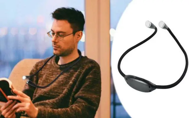 Alt view image 2 of 7 - LED Neck Reading Light - Ideal For Reading In Bed At Night On The Train Plane, etc. Without Disturbing Anyone.- 3 Brightness Settings