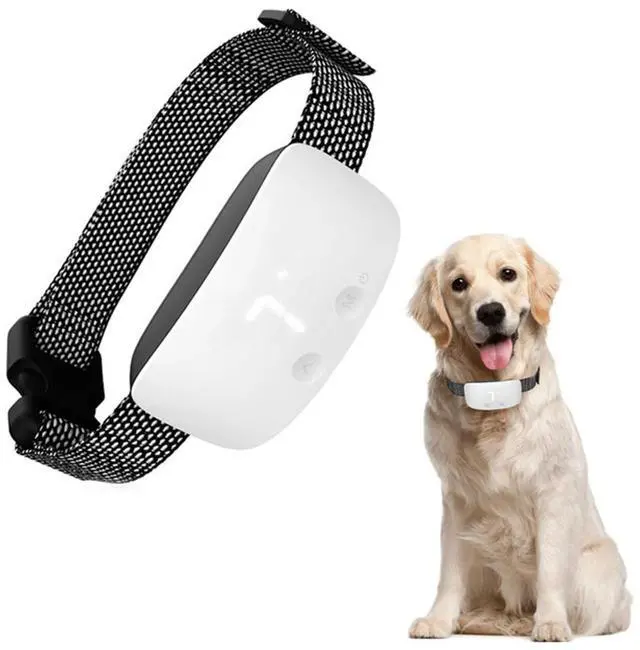 Main image of Rechargeable Anti-Barking Dog Training Collar  with Sound & Vibration Control - White