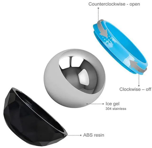 Alt view image 3 of 5 - Cryosphere Cold Massage Roller Ball - Black with Blue