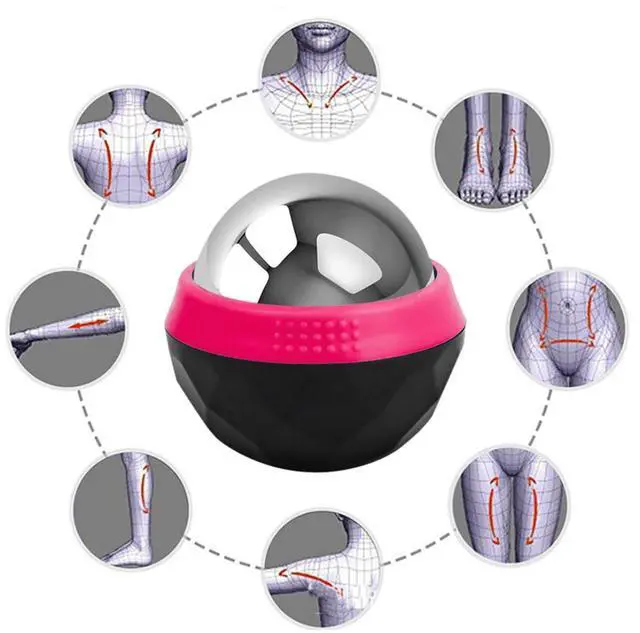 Alt view image 2 of 2 - Cryosphere Cold Massage Roller Ball - Black with Rose Red