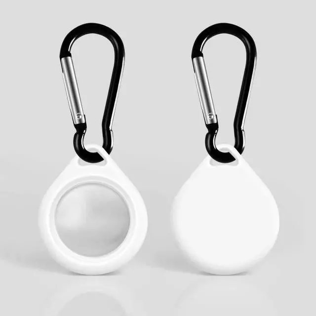 Alt view image 4 of 6 - 1 Pack Premium Silicone Airtag Apple Case, Airtag Keychain Holder, Anti-scratch Protective Cover, Anti-fall Airtag Accesseries, Protective Sleeve Cover Shell for Apple Airtag (White)