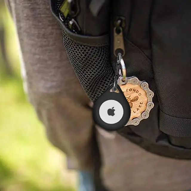 Alt view image 3 of 7 - 4 Pack Premium Silicone Airtag Apple Case, Airtag Keychain Holder, Anti-scratch Protective Cover, Anti-fall Airtag Accesseries, Protective Sleeve Cover Shell for Apple Airtag (4 Black)