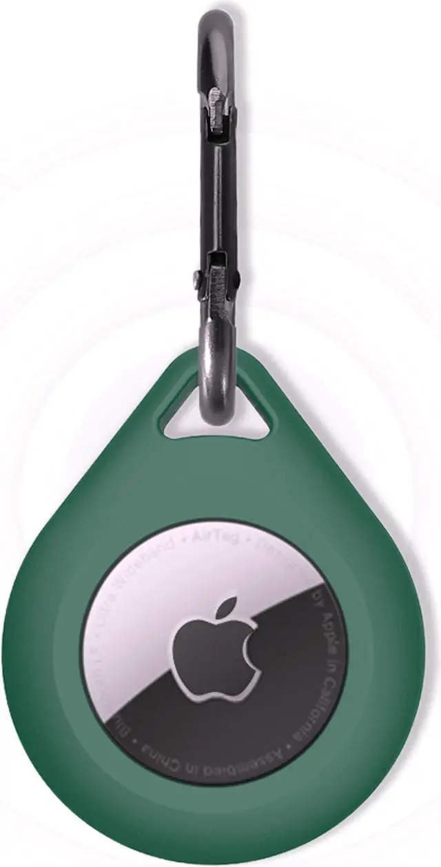 Main image of 1 Pack Premium Silicone Airtag Apple Case, Airtag Keychain Holder, Anti-scratch Protective Cover, Anti-fall Airtag Accesseries, Protective Sleeve Cover Shell for Apple Airtag (Green)