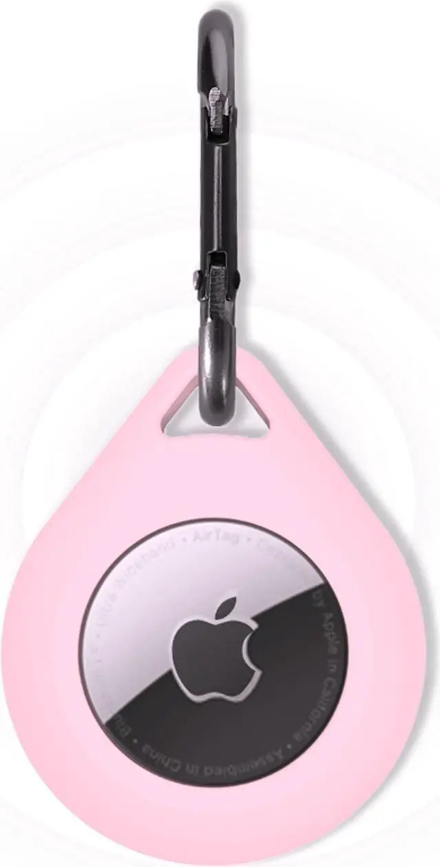Main image of 1 Pack Premium Silicone Airtag Apple Case, Airtag Keychain Holder, Anti-scratch Protective Cover, Anti-fall Airtag Accesseries, Protective Sleeve Cover Shell for Apple Airtag (Pink)