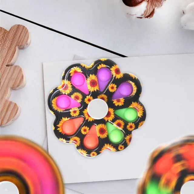 Alt view image 2 of 5 - 2 Pack Dimple Fidget Spinner, Push Pop Bubbles Spinner, Finger Fidget Toy, Sensory Toy, Pressure Reliever Toy