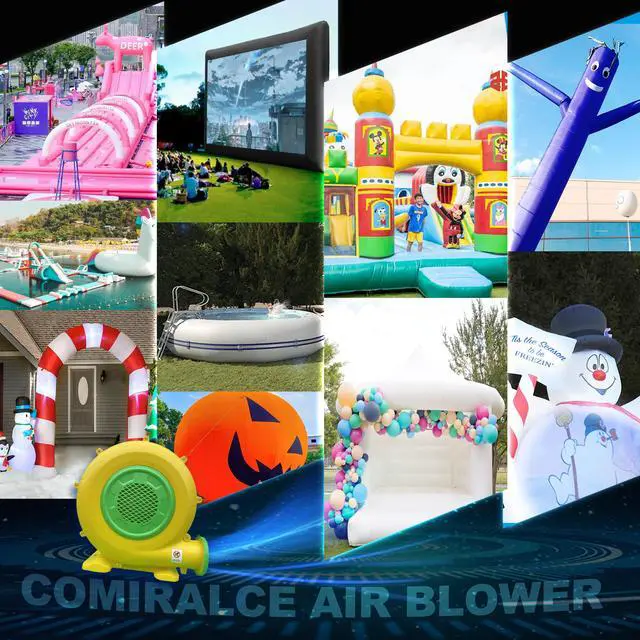 Alt view image 6 of 7 - Air Blower 680 Watt Inflatable Bounce House Air Blower, Outdoor Inflatable Castle and Jump Slides Blower