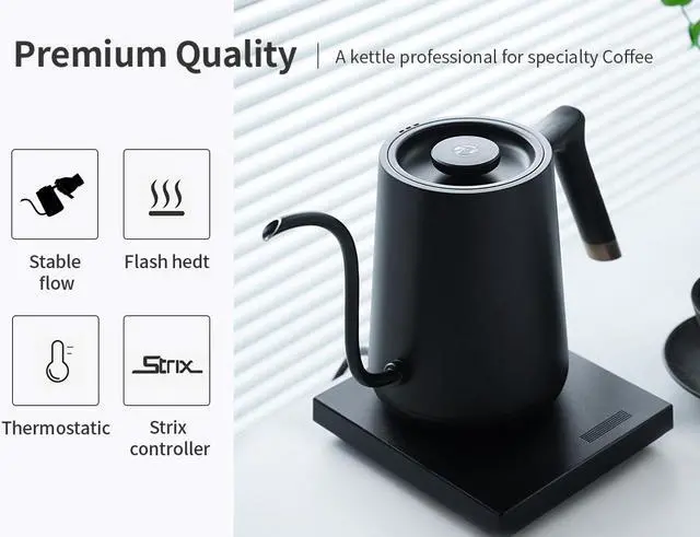 Alt view image 4 of 7 - Timemore Fish Smart Electric Coffee Kettle, Pour-Over Kettle for Coffee and Tea, Variable Temperature Control, Black/800ml (Commercial Version)