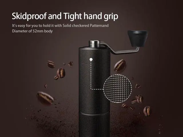 Alt view image 3 of 7 - TIMEMORE Chestnut C2 Max Manual Coffee Grinder, CNC Stainless Steel Burr, Portable Hand Grinder for Office, Home, Travel, Camping, 30g Capacity (Black)