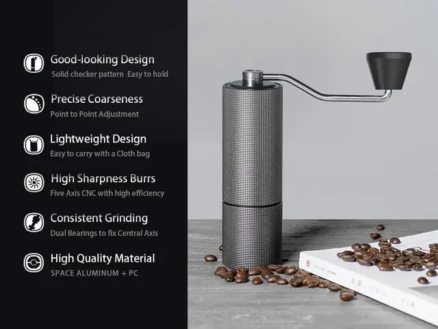 Alt view image 5 of 7 - TIMEMORE Chestnut C2 Max Manual Coffee Grinder, CNC Stainless Steel Burr, Portable Hand Grinder for Office, Home, Travel, Camping, 30g Capacity (Black)