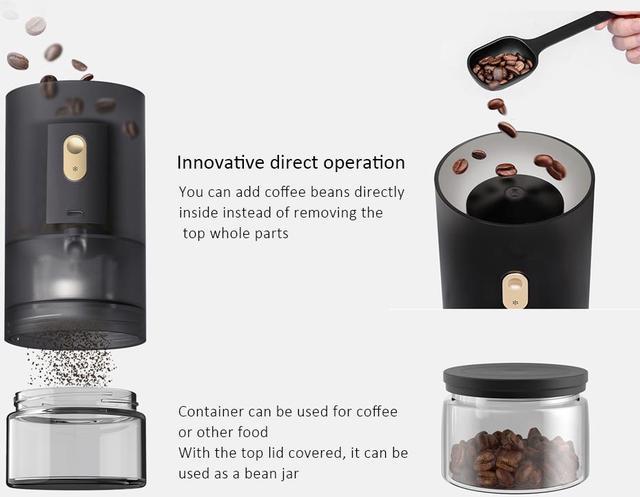 Timemore Grinder Go Portable Electric Coffee Grinder, E&B Stainless Steel  Conical Burr, Adjustable Coarseness, Portable Burr Coffee Grinders for  Household, Capacity 60g (Black) 