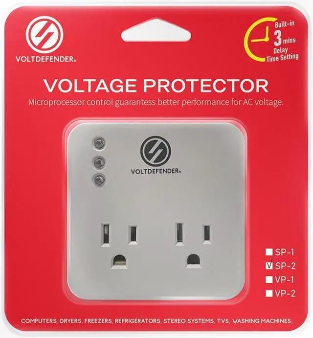 Alt view image 7 of 7 - Surge Protector Power Strip Overload Surge Protection 2 Phase VOLTDEFENDER SP-2