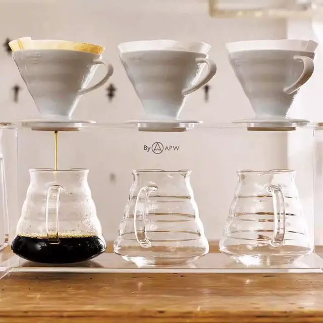 Alt view image 5 of 6 - HARIO V60 Coffee Dripper Set01 | Glass Server + Ceramic Dripper + Filters | White