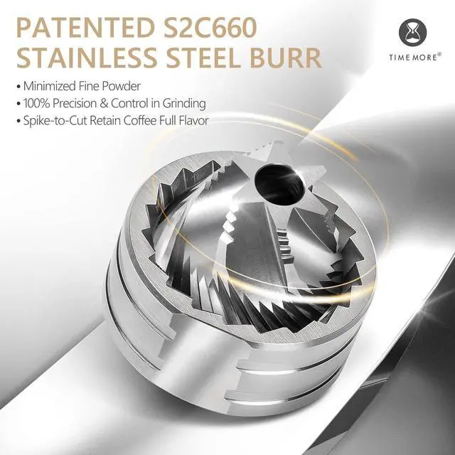 Alt view image 2 of 7 - TIMEMORE Chestnut C3S Manual Coffee Grinder, Hand Coffee Grinder with Adjustable Grind Setting, Stainless Steel S2C Conical Burr Coffee Grinder, for Espresso to French Press(Black)