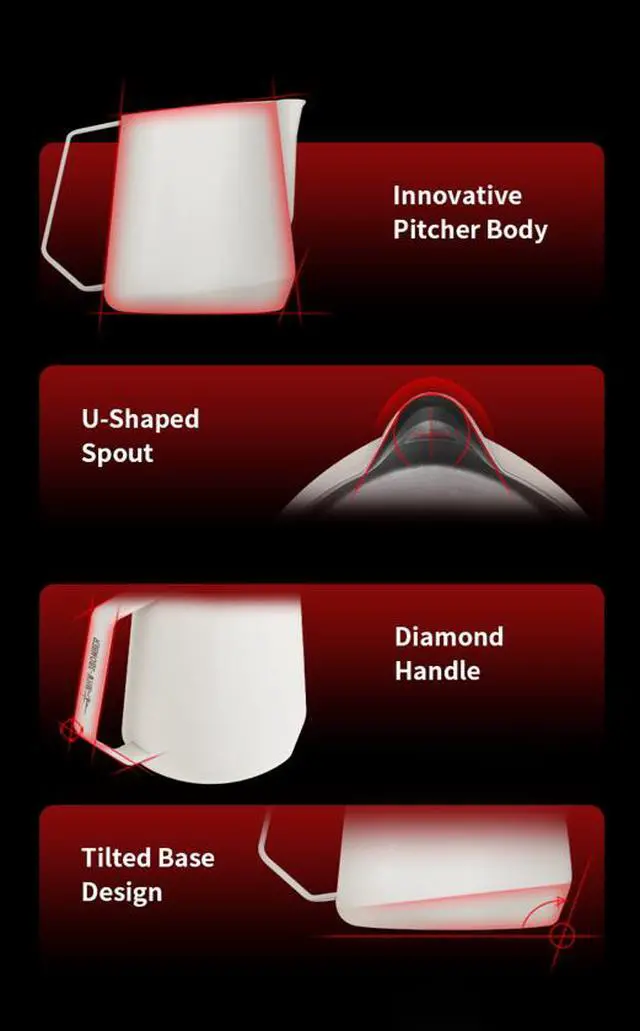 Alt view image 6 of 7 - MHW-3BOMBER GT Milk Pitcher Matte Black 600ml
