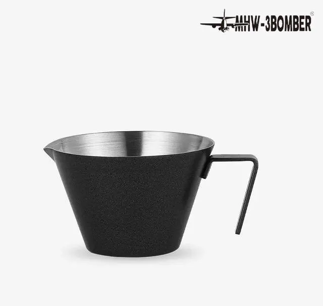 Main image of Stainless Steel Espresso Measuring Cup With Handle & Pour Spout 3.38oz Espresso Shot Cups Scale Marks Espresso Pouring Cup for Cafe Hotel Home(1 PCS, Black)