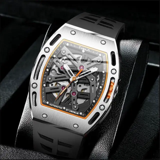 Alt view image 4 of 7 - TVSILA Automatic Watch for Men, 43mm Automatic Mechanical Watch for Men 50 Meter Diving Depth Sport Luminous Sapphire Mens Watch Calendar Luxury Fashion Waterproof, Mechanical Watch
