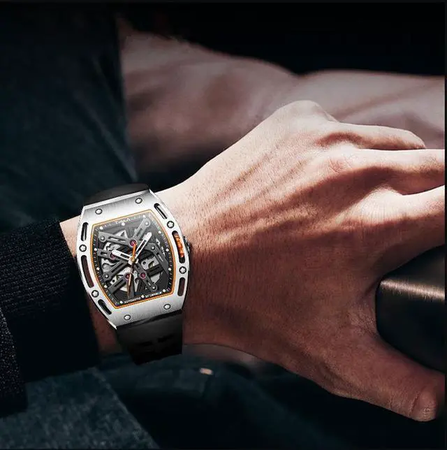 Alt view image 3 of 7 - TVSILA Automatic Watch for Men, 43mm Automatic Mechanical Watch for Men 50 Meter Diving Depth Sport Luminous Sapphire Mens Watch Calendar Luxury Fashion Waterproof, Mechanical Watch