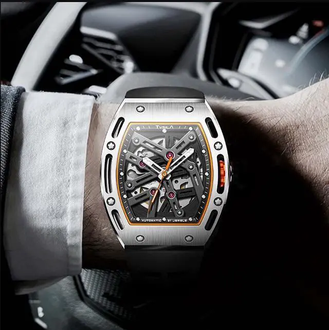 Alt view image 2 of 7 - TVSILA Automatic Watch for Men, 43mm Automatic Mechanical Watch for Men 50 Meter Diving Depth Sport Luminous Sapphire Mens Watch Calendar Luxury Fashion Waterproof, Mechanical Watch