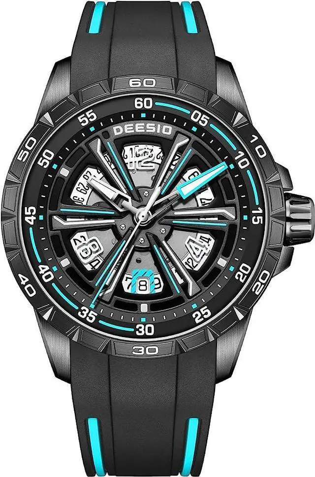 Main image of DEESIO Watches for Men, 43mm Automatic Mechanical Watch for Men 50 Meter Diving Depth Sport Luminous Sapphire Mens Watch Calendar Luxury Fashion Waterproof, Mechanical Watch