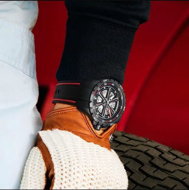 Alt view image 5 of 7 - DEESIO Automatic Watch for Men, 43mm Automatic Mechanical Watch for Men 50 Meter Diving Depth Sport Luminous Sapphire Mens Watch Calendar Luxury Fashion Waterproof, Mechanical Watch