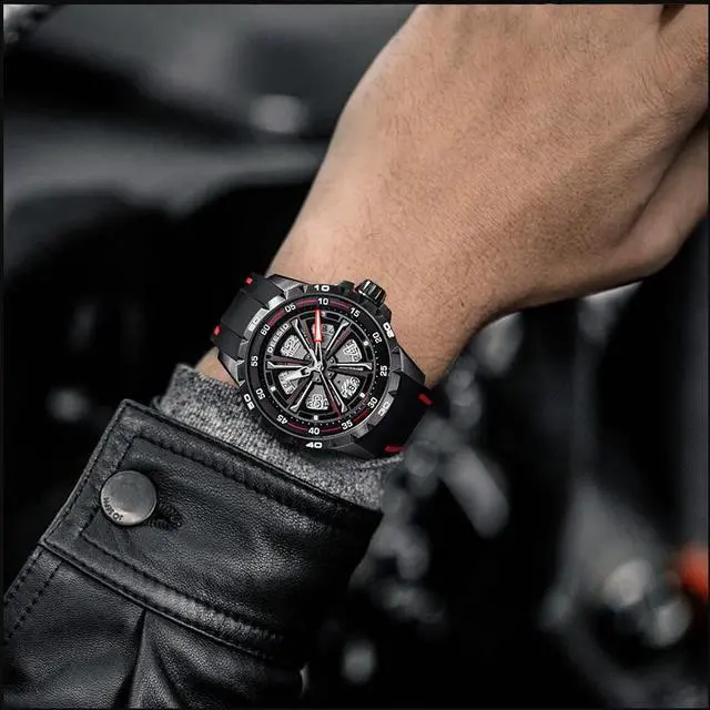 Alt view image 6 of 7 - DEESIO Automatic Watch for Men, 43mm Automatic Mechanical Watch for Men 50 Meter Diving Depth Sport Luminous Sapphire Mens Watch Calendar Luxury Fashion Waterproof, Mechanical Watch
