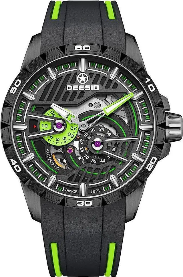 Main image of DEESIO Automatic Watch for Men, 43mm Automatic Mechanical Watch for Men 50 Meter Diving Depth Sport Luminous Sapphire Mens Watch Calendar Luxury Fashion Waterproof, Mechanical Watch