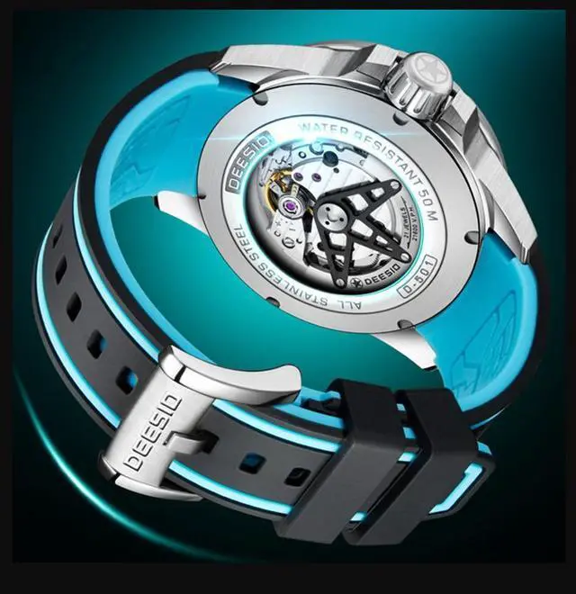 Alt view image 3 of 7 - DEESIO Automatic Watch for Men Men's Watches Analog Automatic Mechanical Watches Self-Winding Mechanical Wrist Watch Luxury Business