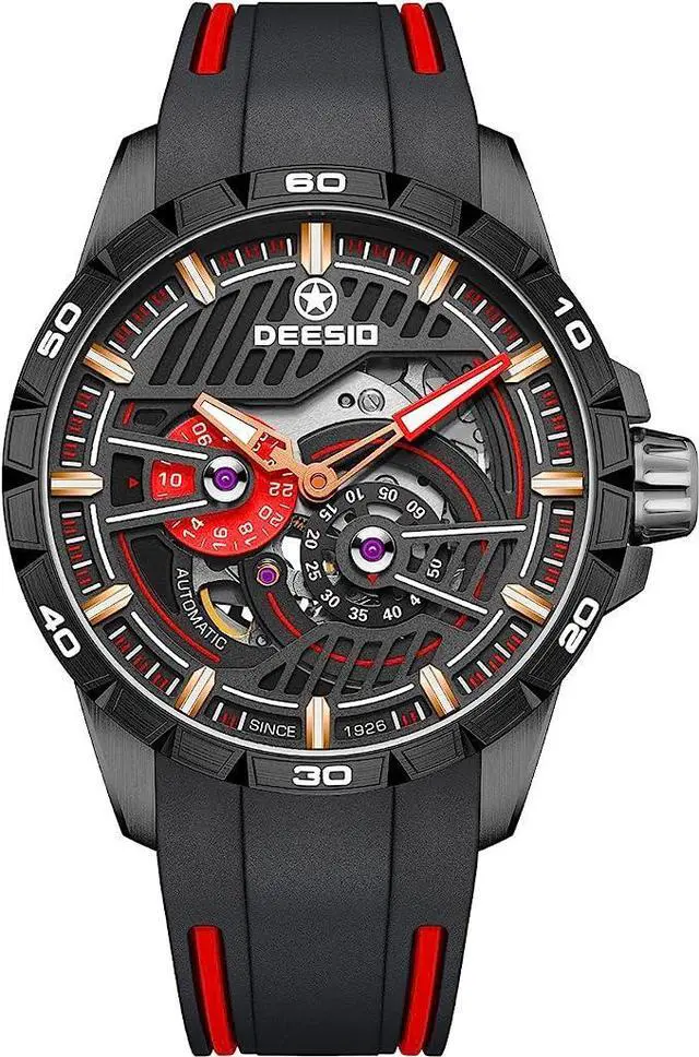 Main image of DEESIO Watches for Men, 43mm Automatic Mechanical Watch for Men 50 Meter Diving Depth Sport Luminous Sapphire Mens Watch Calendar Luxury Fashion Waterproof, Mechanical Watch