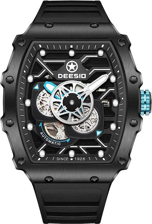 Main image of DEESIO Watches for Men, 43mm Automatic Mechanical Watch for Men 50 Meter Diving Depth Sport Luminous Sapphire Mens Watch Calendar Luxury Fashion Waterproof, Mechanical Watch