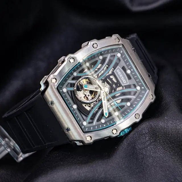 Alt view image 6 of 7 - DEESIO Watches for Men, 43mm Automatic Mechanical Watch for Men 50 Meter Diving Depth Sport Luminous Sapphire Mens Watch Calendar Luxury Fashion Waterproof, Mechanical Watch