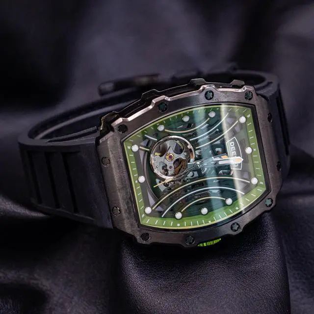 Alt view image 4 of 7 - DEESIO Automatic Watch for Men, 43mm Automatic Mechanical Watch for Men 50 Meter Diving Depth Sport Luminous Sapphire Mens Watch Calendar Luxury Fashion Waterproof, Mechanical Watch