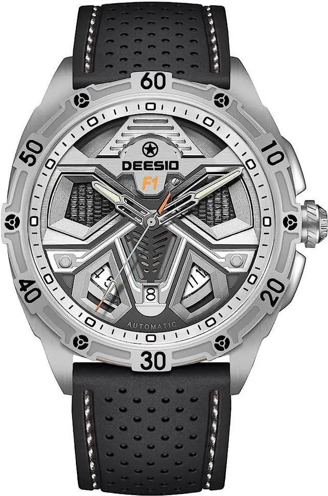 Main image of DEESIO Automatic Watch for Men, 43mm Automatic Mechanical Watch for Men 50 Meter Diving Depth Sport Luminous Sapphire Mens Watch Calendar Luxury Fashion Waterproof, Mechanical Watch