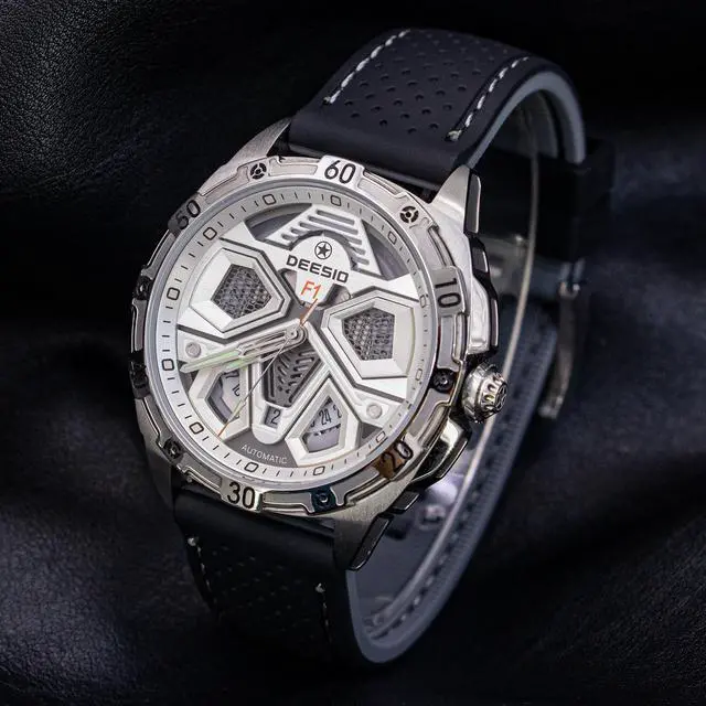 Alt view image 2 of 4 - DEESIO Automatic Watch for Men, 43mm Automatic Mechanical Watch for Men 50 Meter Diving Depth Sport Luminous Sapphire Mens Watch Calendar Luxury Fashion Waterproof, Mechanical Watch